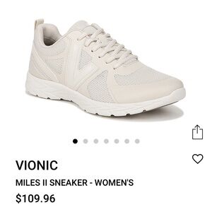 Vionic Miles II Sneaker in Cream Size 8
